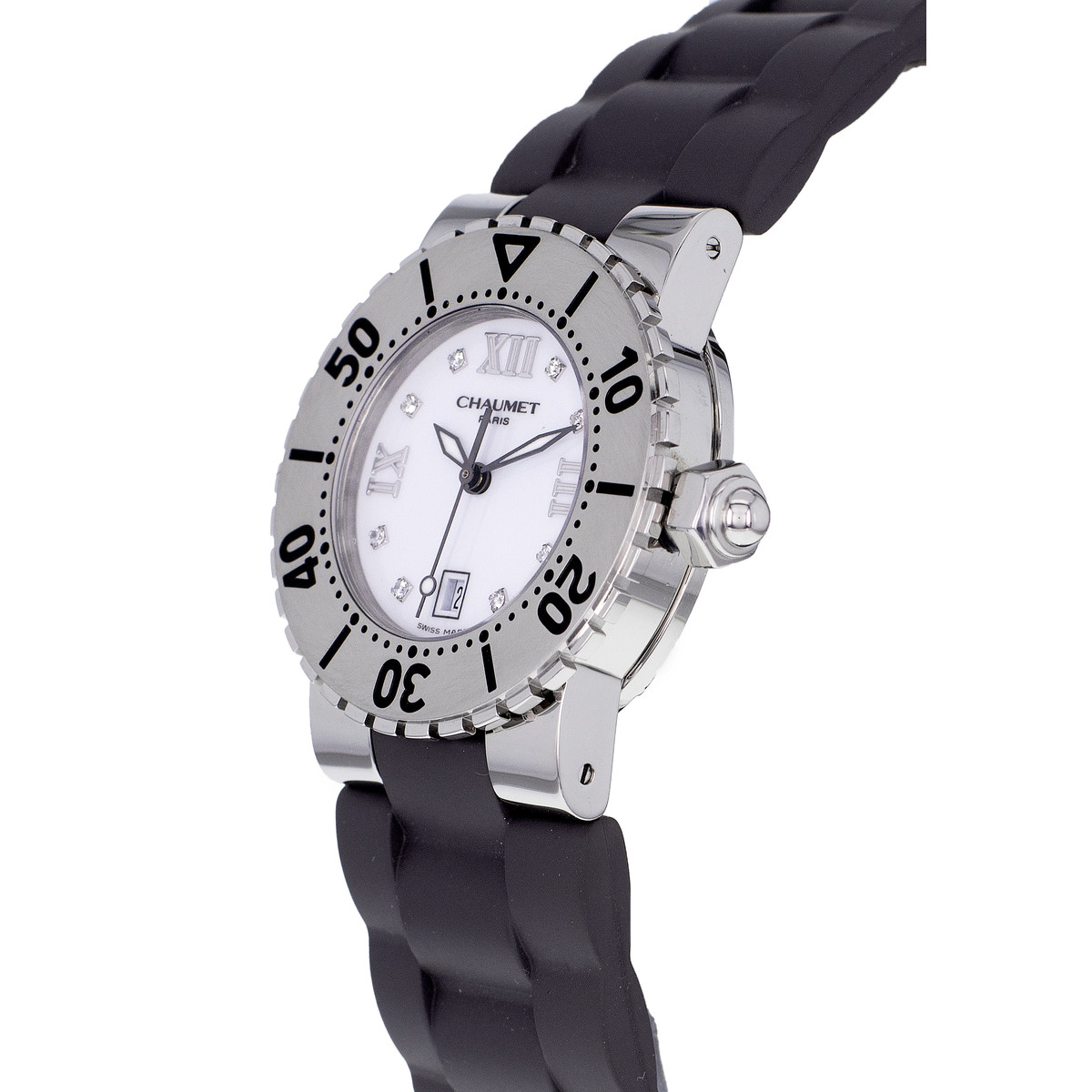 Montre d'occasion CHAUMET Class One femme quartz bracelet caoutchouc - vue D2