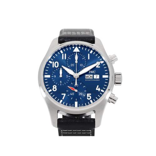 Montre d'occasion IWC Pilot Chronograph homme automatique bracelet cuir d'origine