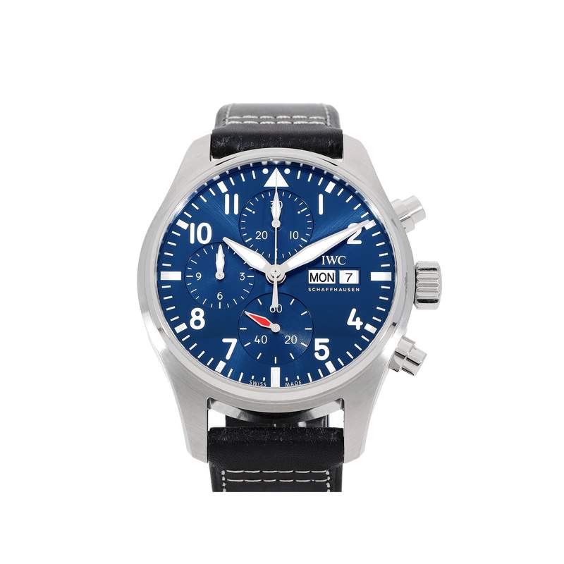 Montre d'occasion IWC Pilot Chronograph homme automatique bracelet cuir d'origine - vue 1