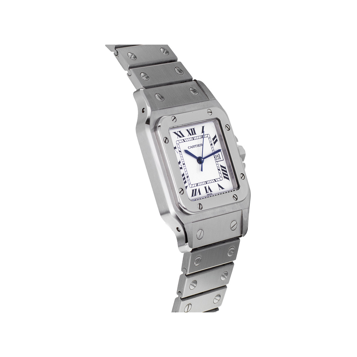 Montre d'occasion CARTIER Santos mixte automatique bracelet acier - vue 2