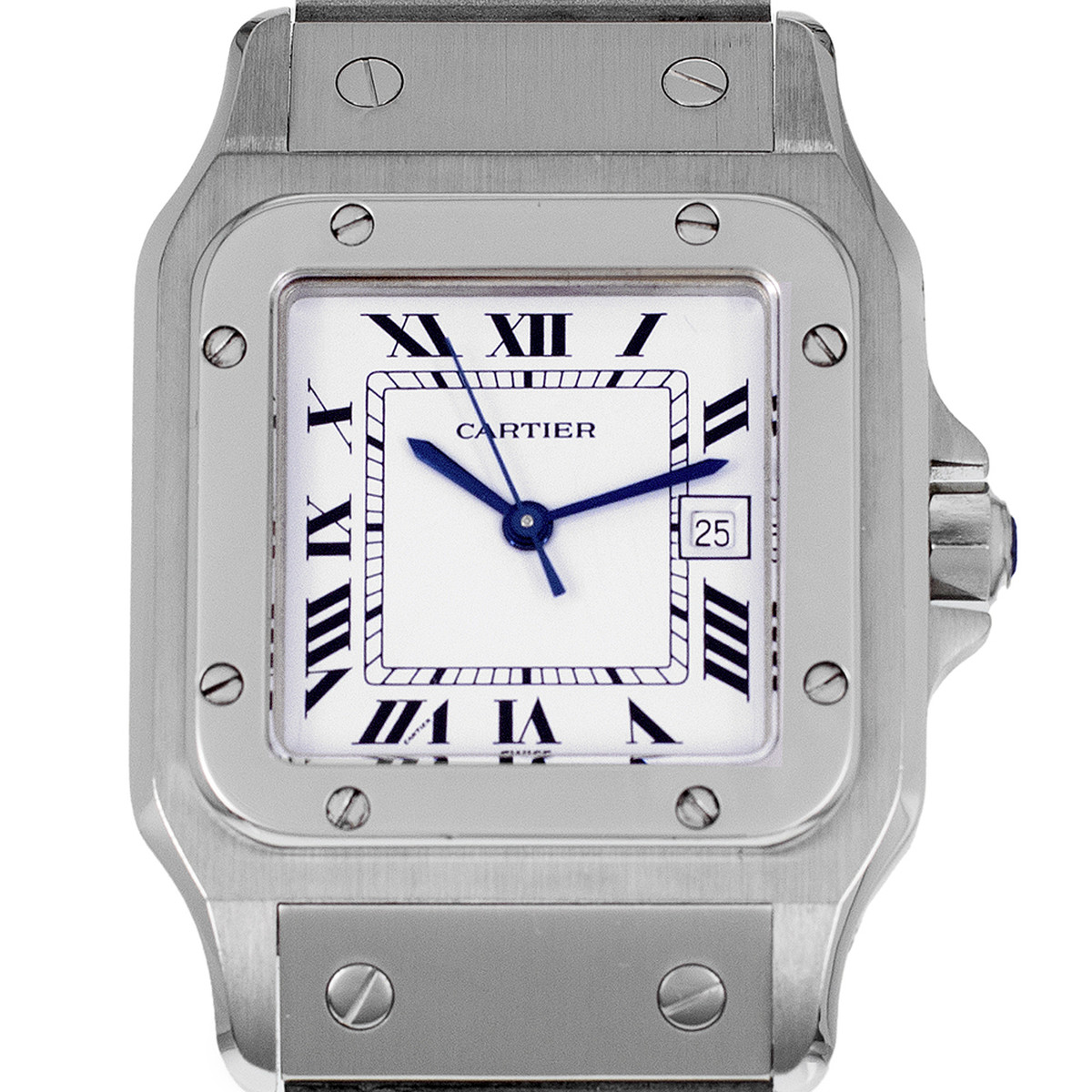 Montre d'occasion CARTIER Santos mixte automatique bracelet acier - vue D1