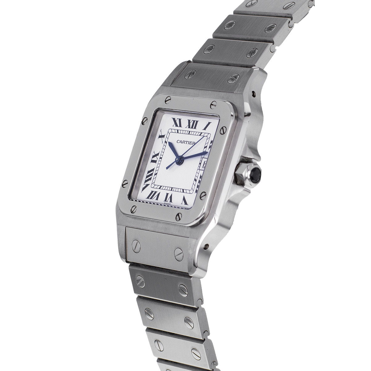 Montre d'occasion CARTIER Santos mixte automatique bracelet acier - vue D2