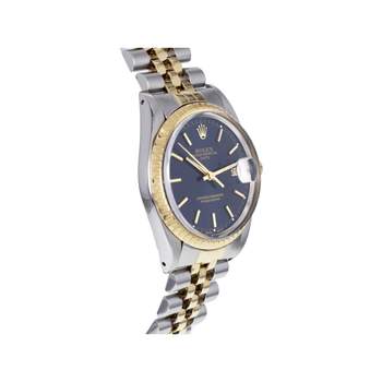 Montre d'occasion ROLEX Oyster Perpetual Date homme mouvement automatique certifié (cosc) bracelet or jaune 750/000 et acier