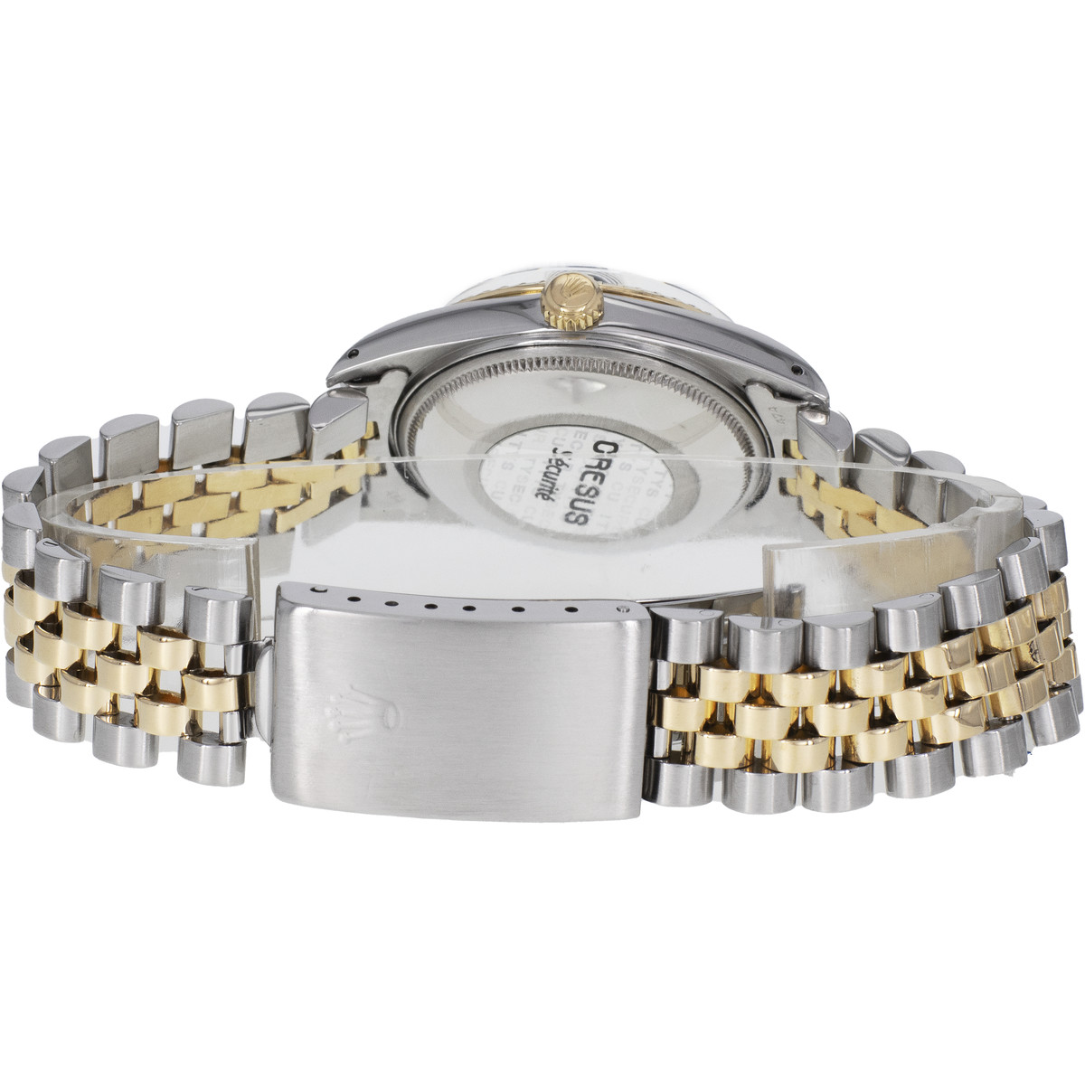 Montre d'occasion ROLEX Oyster Perpetual Date homme mouvement automatique certifié (cosc) bracelet or jaune 750/000 et acier - vue 3