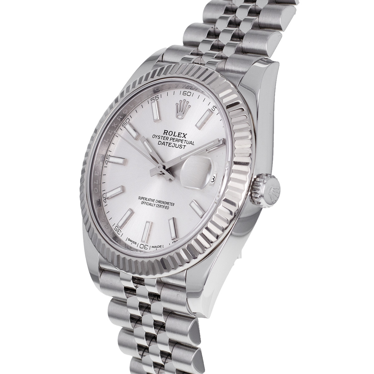 Montre d'occasion ROLEX DateJust 41 homme mouvement automatique certifié (cosc) bracelet acier - vue D2