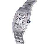 Montre d'occasion CARTIER Santos mixte automatique bracelet acier - vue D2
