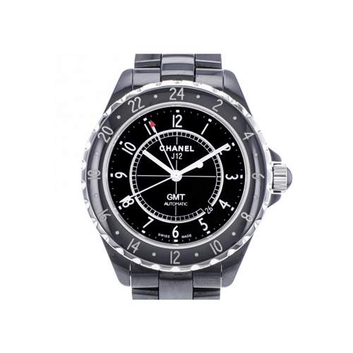 Montre d'occasion CHANEL J12 Noire GMT homme automatique bracelet céramique
