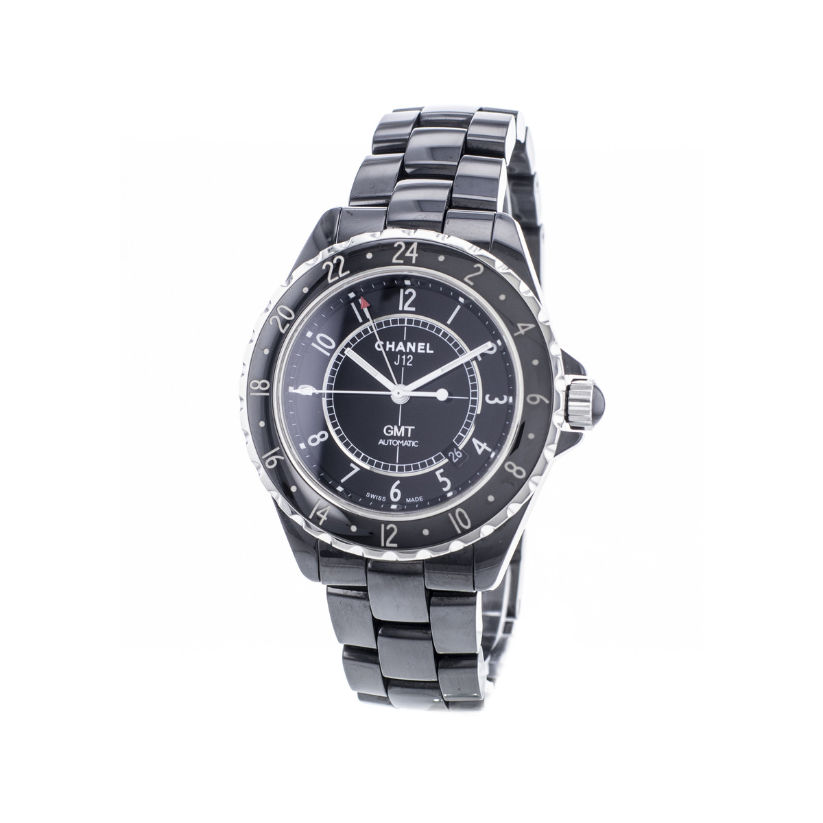 Montre d'occasion CHANEL J12 Noire GMT homme automatique bracelet céramique - vue 4