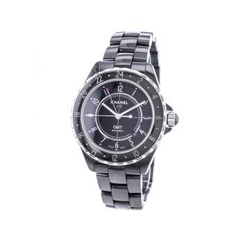 Montre d'occasion CHANEL J12 Noire GMT homme automatique bracelet céramique