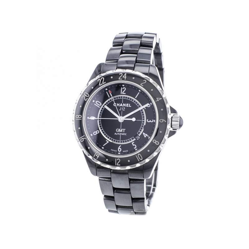 Montre d'occasion CHANEL J12 Noire GMT homme automatique bracelet céramique - vue 4