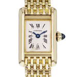 Montre d'occasion CARTIER Tank femme quartz bracelet or jaune 750/000 - vue D1
