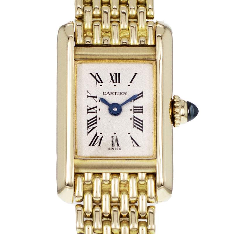 Montre d'occasion CARTIER Tank femme quartz bracelet or jaune 750/000 - vue D1