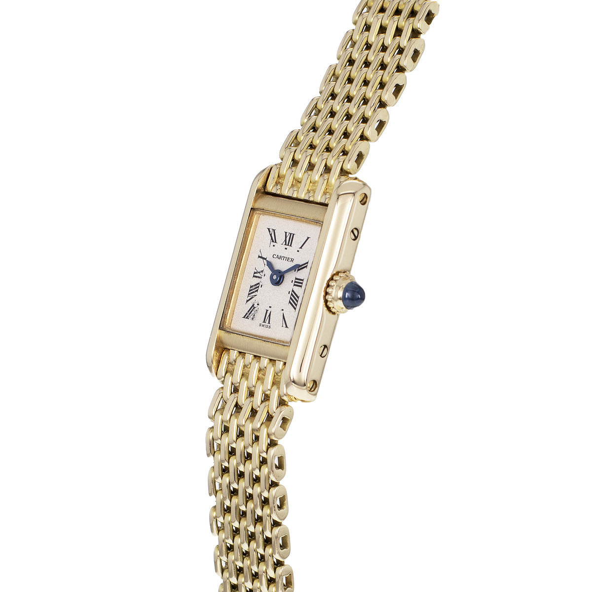 Montre d'occasion CARTIER Tank femme quartz bracelet or jaune 750/000 - vue D2