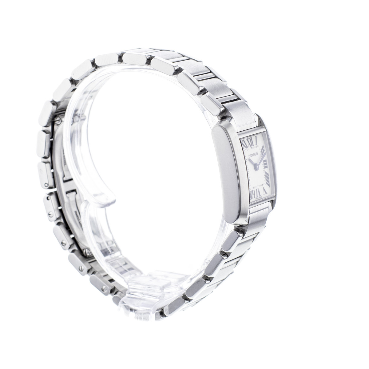 Montre d'occasion CARTIER Tank Française femme quartz bracelet acier - vue 2
