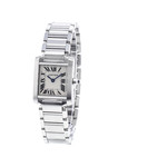 Montre d'occasion CARTIER Tank Française femme quartz bracelet acier - vue 4