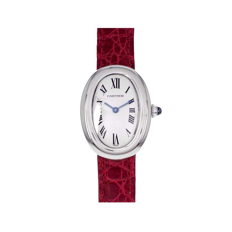 Montre d'occasion CARTIER Baignoire femme quartz bracelet cuir d'origine - vue 1