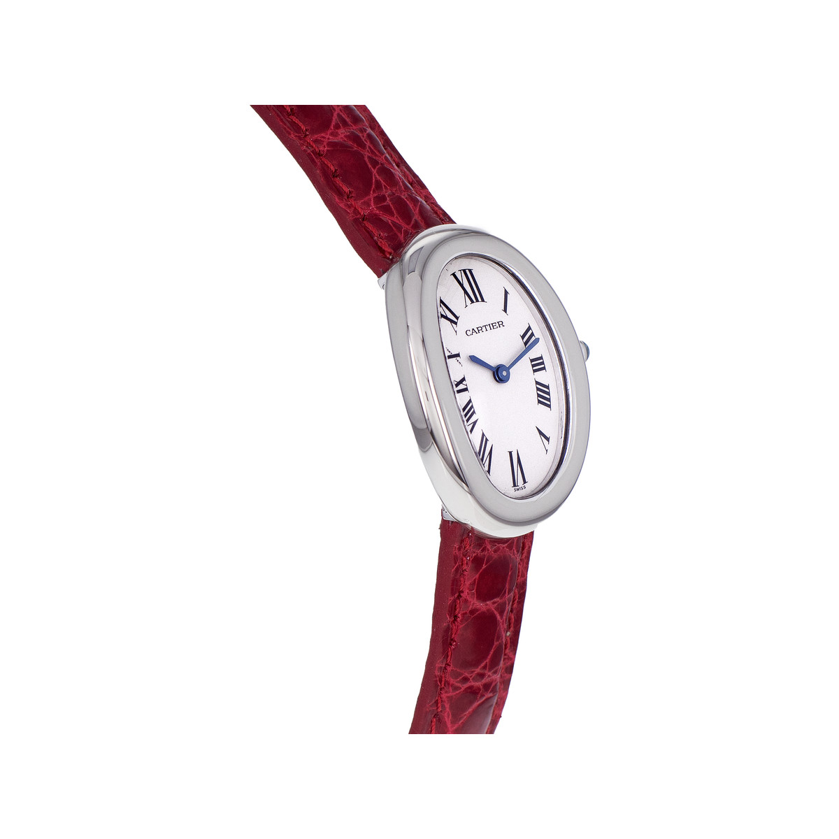 Montre d'occasion CARTIER Baignoire femme quartz bracelet cuir d'origine - vue 2