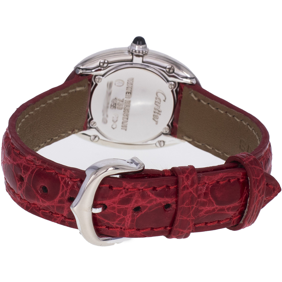 Montre d'occasion CARTIER Baignoire femme quartz bracelet cuir d'origine - vue 3