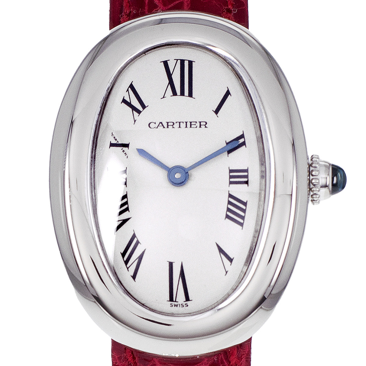 Montre d'occasion CARTIER Baignoire femme quartz bracelet cuir d'origine - vue D1