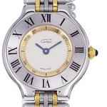 Montre d'occasion CARTIER Must 21 Moyen Modèle femme quartz bracelet acier et plaqué or - vue D1