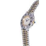 Montre d'occasion CARTIER Must 21 Moyen Modèle femme quartz bracelet acier et plaqué or - vue D2