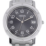 Montre d'occasion HERMES Clipper femme quartz bracelet acier - vue D1
