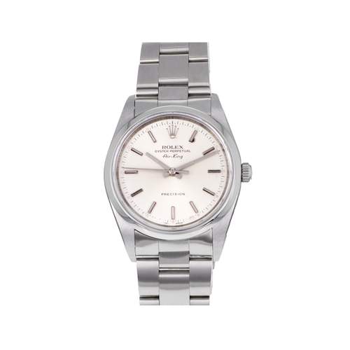 Tweedehands ROLEX Air King Precision herenhorloge met automatische opwinding en stalen armband
