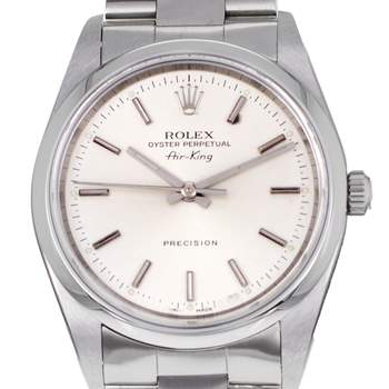 Montre d'occasion ROLEX Air King Precision homme automatique bracelet acier