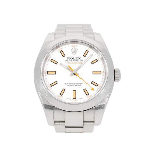 Montre d'occasion ROLEX Milgauss Z-Blue homme mouvement automatique certifié (cosc) bracelet acier