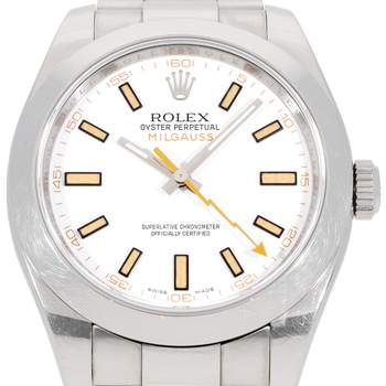 Montre d'occasion ROLEX Milgauss Z-Blue homme mouvement automatique certifié (cosc) bracelet acier