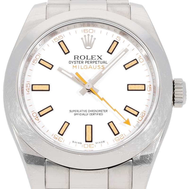 Montre d'occasion ROLEX Milgauss Z-Blue homme mouvement automatique certifié (cosc) bracelet acier - vue D1