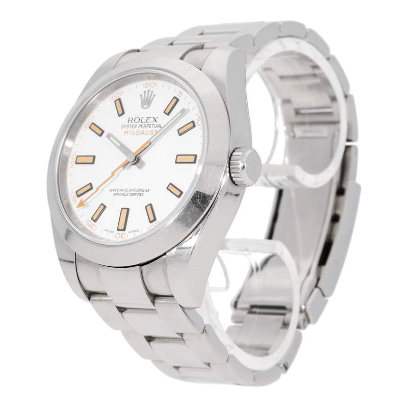 Montre d'occasion ROLEX Milgauss Z-Blue homme mouvement automatique certifié (cosc) bracelet acier - vue D2