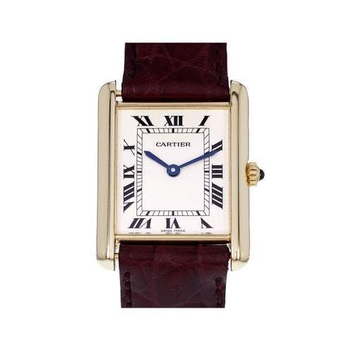 Montre d'occasion CARTIER Tank Louis Cartier mixte quartz bracelet cuir cresus