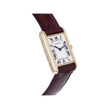 Montre d'occasion CARTIER Tank Louis Cartier mixte quartz bracelet cuir cresus