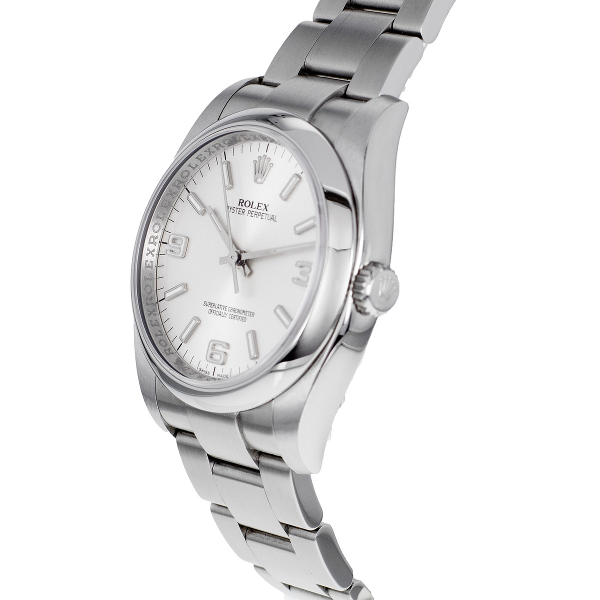 Montre d'occasion ROLEX Oyster Perpetual homme mouvement automatique certifié (cosc) bracelet acier - vue D2