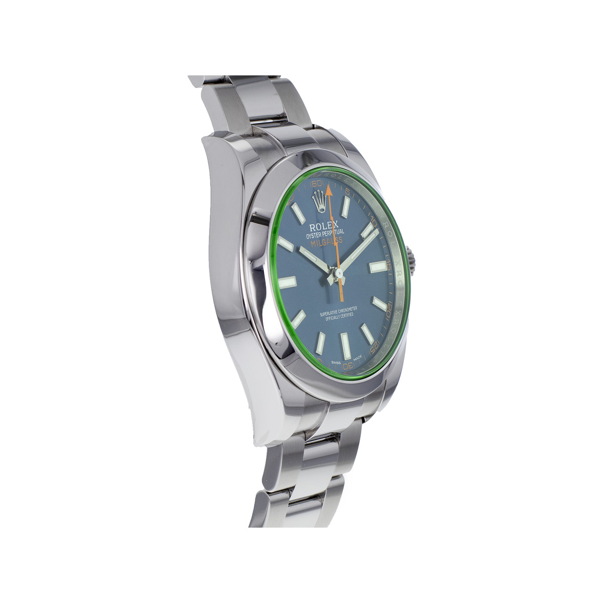 Montre d'occasion ROLEX Milgauss GV homme mouvement automatique certifié (cosc) bracelet acier - vue 2