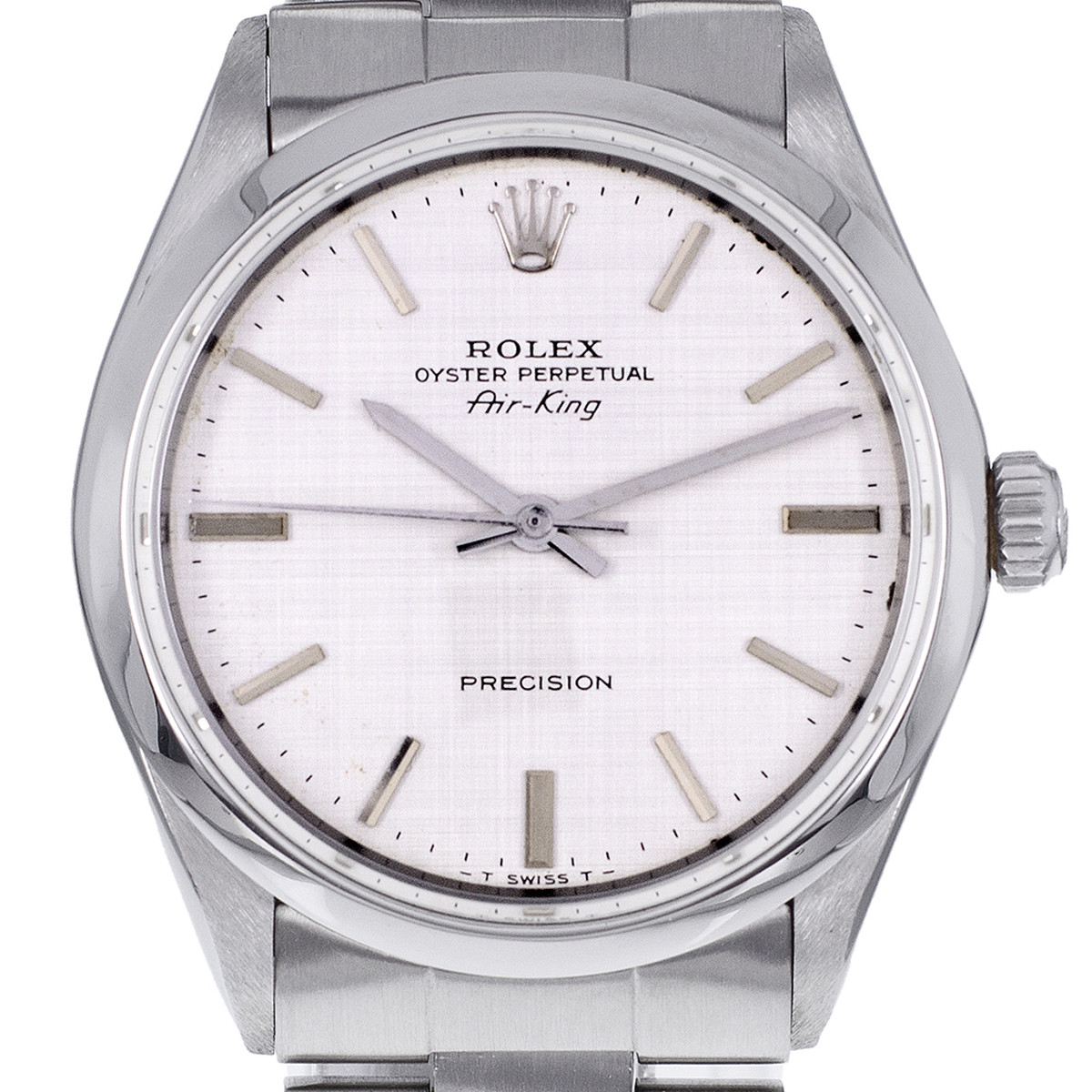 Montre d'occasion ROLEX Air King Precision Vintage mixte automatique bracelet acier - vue D1