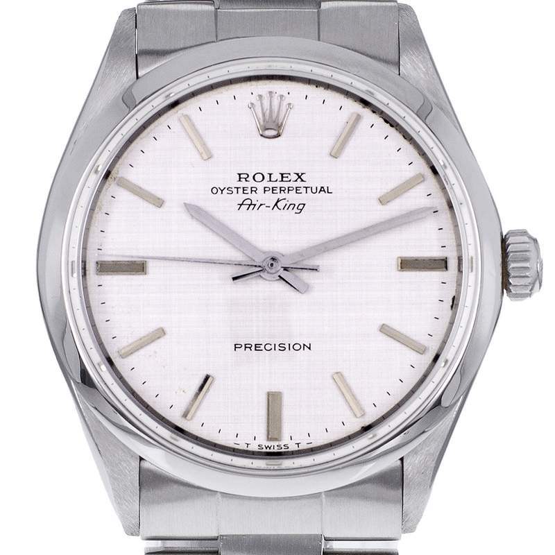 Montre d'occasion ROLEX Air King Precision Vintage mixte automatique bracelet acier - vue D1