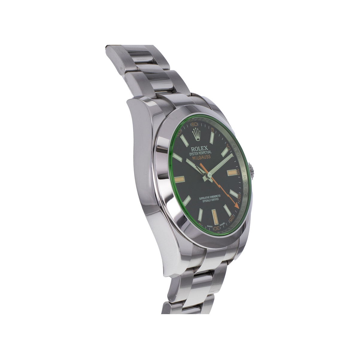 Montre d'occasion ROLEX Milgauss GV homme mouvement automatique certifié (cosc) bracelet acier - vue 2