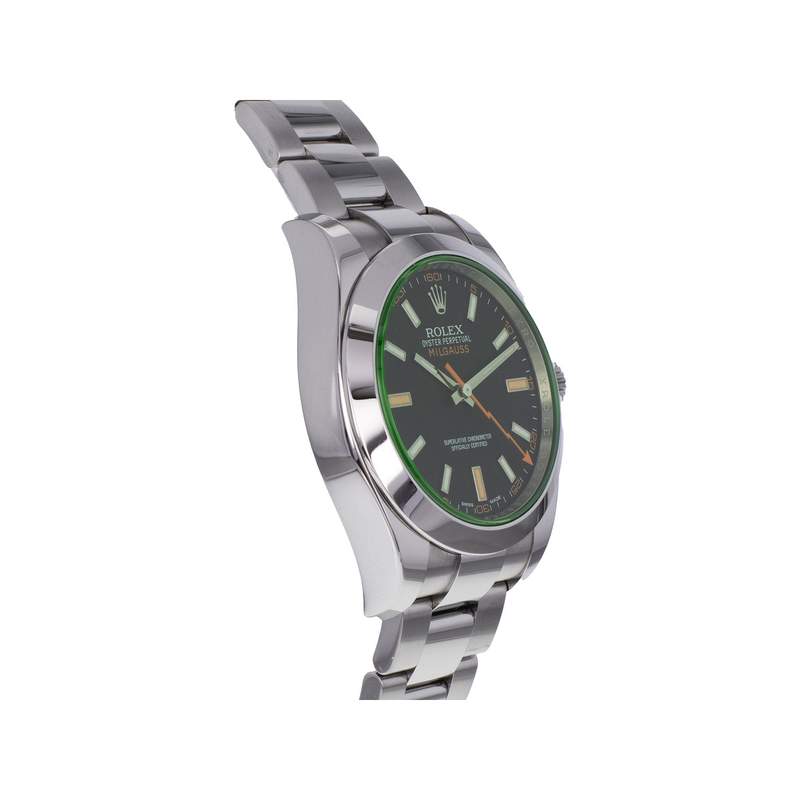Montre d'occasion ROLEX Milgauss GV homme mouvement automatique certifié (cosc) bracelet acier - vue 2