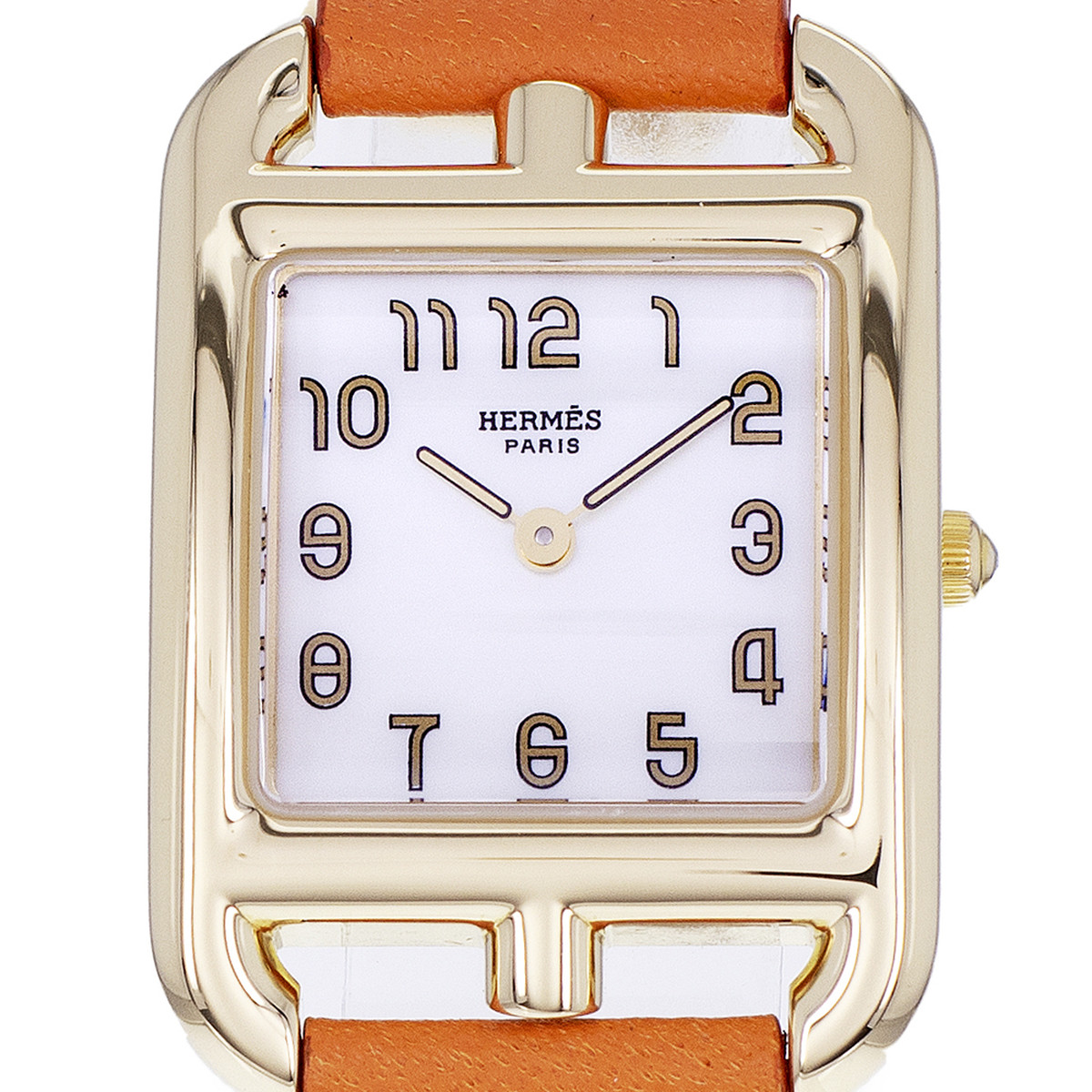 Montre d'occasion HERMES Cape Cod femme quartz bracelet cuir d'origine - vue D1
