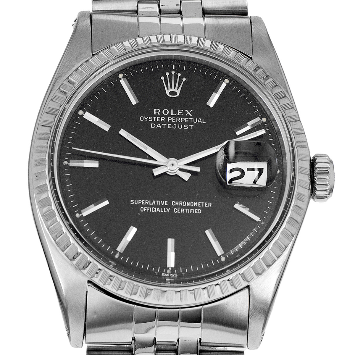Montre d'occasion ROLEX DateJust homme mouvement automatique certifié (cosc) bracelet acier - vue D1