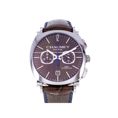Montre d'occasion CHAUMET Dandy Chronographe homme automatique bracelet cuir d'origine
