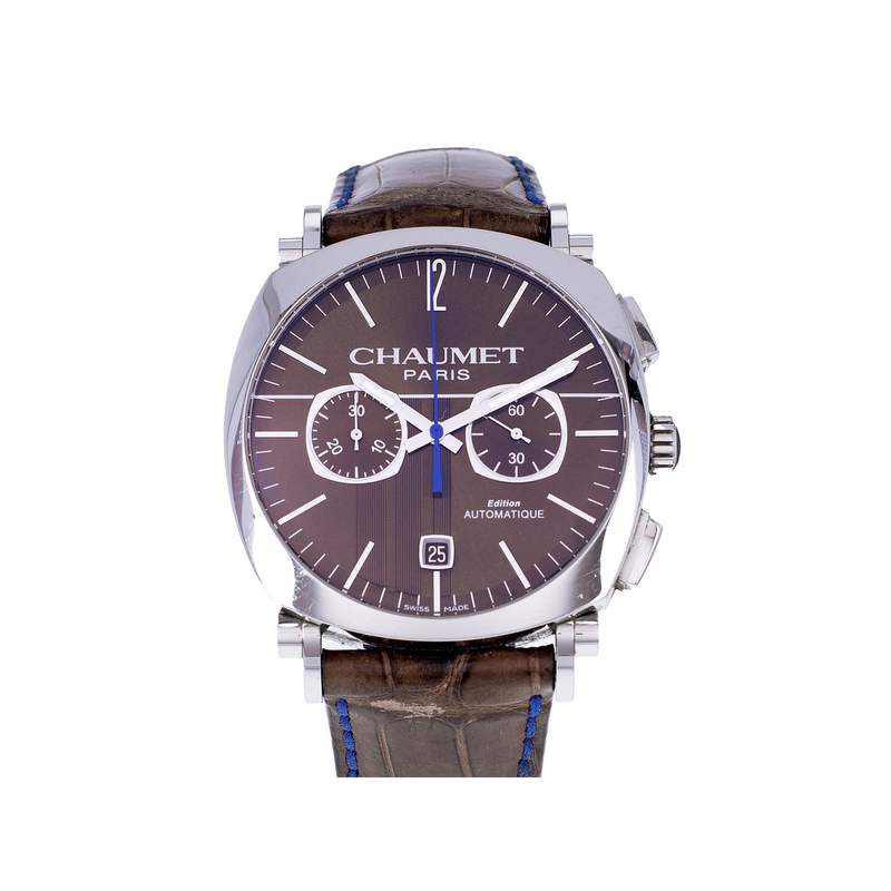 Montre d'occasion CHAUMET Dandy Chronographe homme automatique bracelet cuir d'origine - vue 1