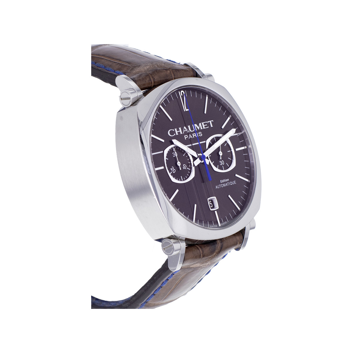 Montre d'occasion CHAUMET Dandy Chronographe homme automatique bracelet cuir d'origine - vue 2