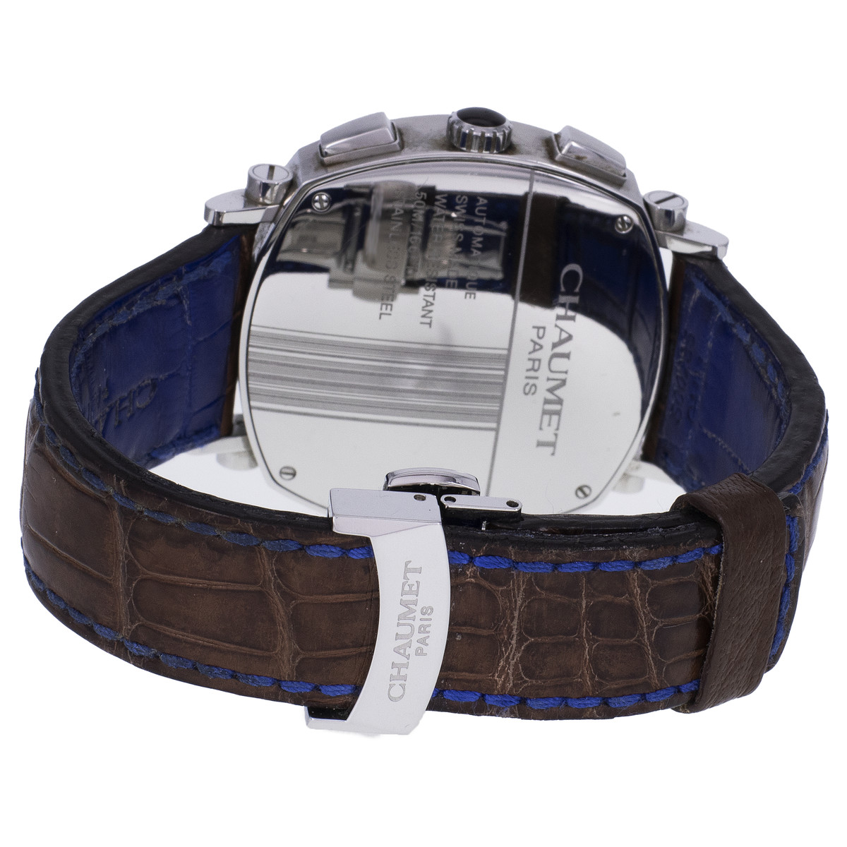Montre d'occasion CHAUMET Dandy Chronographe homme automatique bracelet cuir d'origine - vue 3
