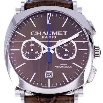 Montre d'occasion CHAUMET Dandy Chronographe homme automatique bracelet cuir d'origine