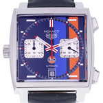 Montre d'occasion TAG HEUER Monaco Gulf homme automatique bracelet cuir d'origine - vue D1