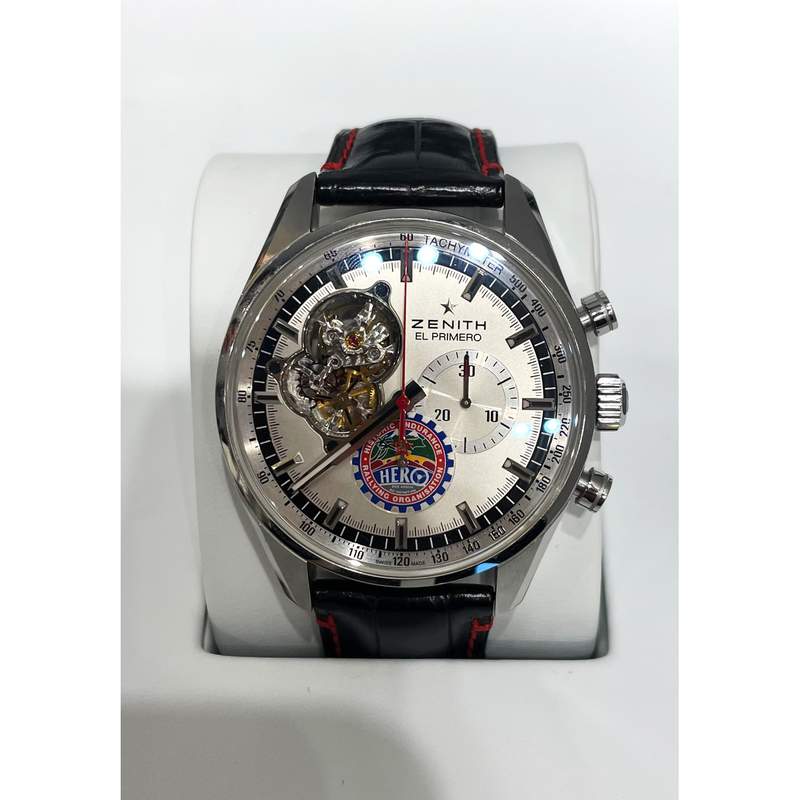 Montre d'occasion ZENITH El Primero Chronomaster mixte mouvement automatique certifié (cosc) bracelet cuir d'origine - vue 1
