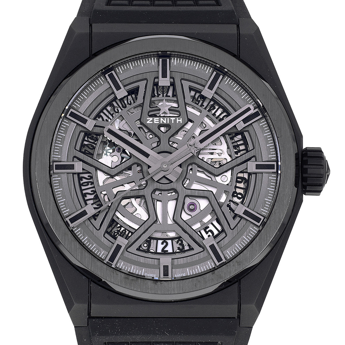 Montre d'occasion ZENITH Defy Classic Skeleton homme automatique bracelet caoutchouc - vue D1